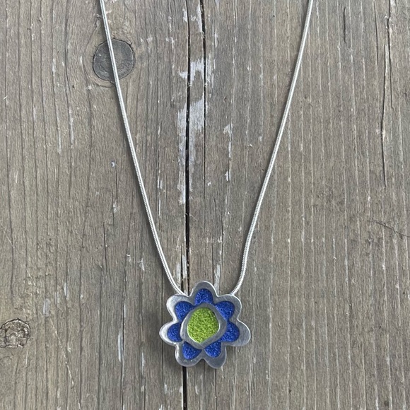 Sylvie Lupien Sterling Silver Colorful Flower Pendant 
Necklace - Picture 8 of 16